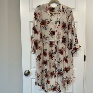 Torrid Chiffon Button Up Long Sleeve Tunic